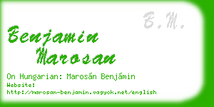 benjamin marosan business card