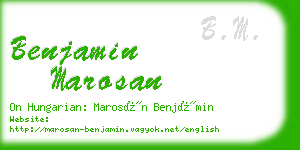 benjamin marosan business card